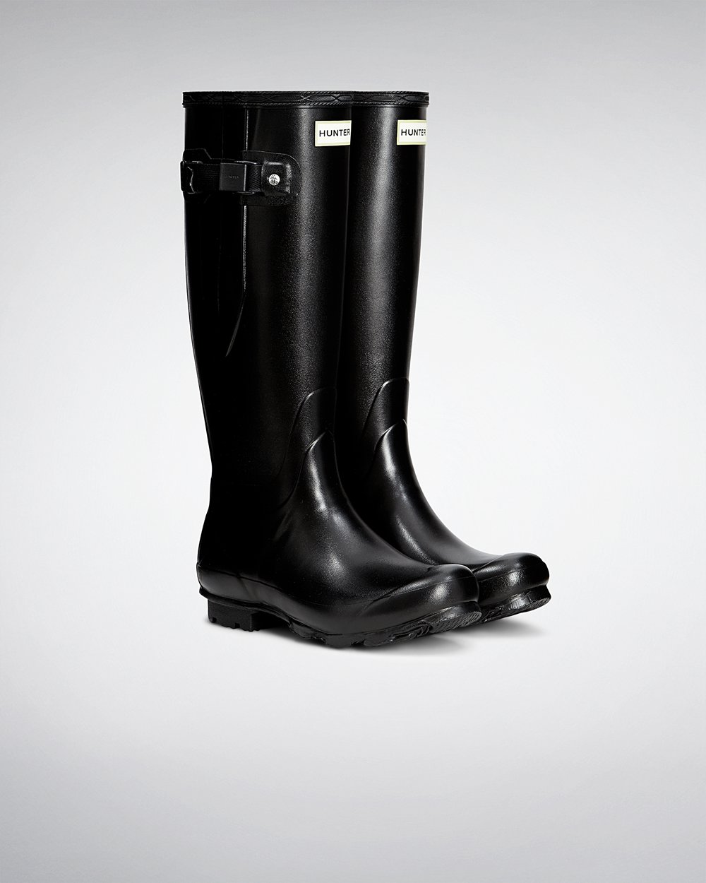 Galochas Altas Hunter Feminina Pretas - Norris Field Side Adjustable - 10JCLDAEI